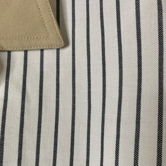 NICOLE MILLER Caprivi Striped Jacket in Khaki with Contrast Panel, Size Large - Picture 9 of 13